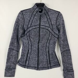 Lululemon Women's Define Full Zip Fusion Jacquard Black Violet Viola Sz 6